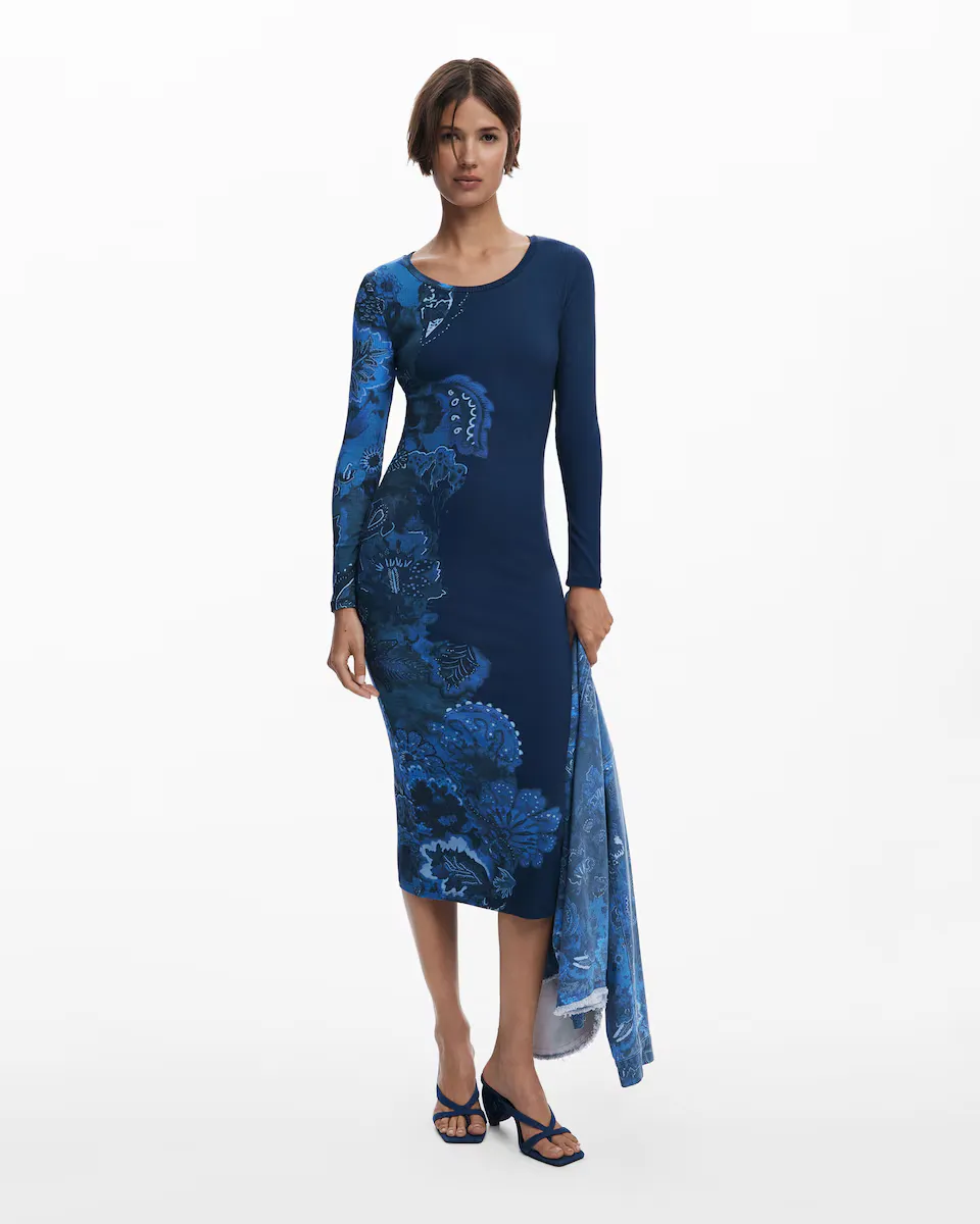 

Облегающее платье с мандалами Desigual, синий