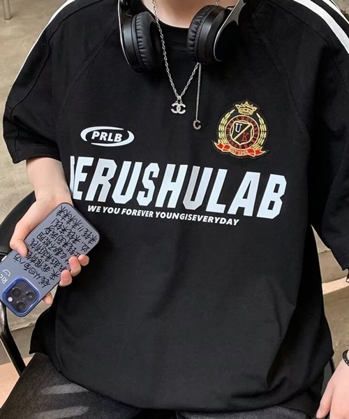 

Футболка игровая из хлопка с нашивкой и эмблемой NOWLE, черная