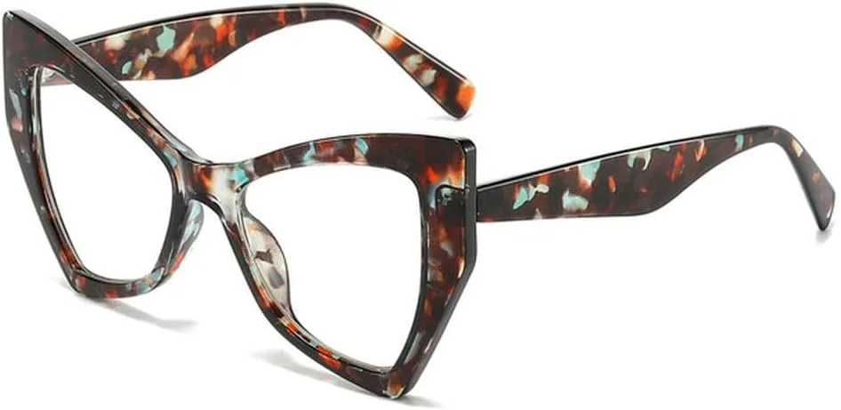 

Стереоскопические женские солнцезащитные очки «кошачий глаз» с цветочным принтом, плоские зеркальные линзы, защита от солнца UV400, SUN2896 Generic, Blue Flower Clear