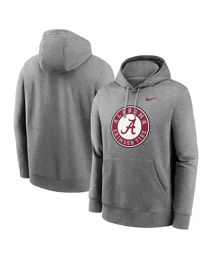

Мужская толстовка с капюшоном из флиса Heather Gray Alabama Crimson Tide Primetime Alternate Logo Club Nike
