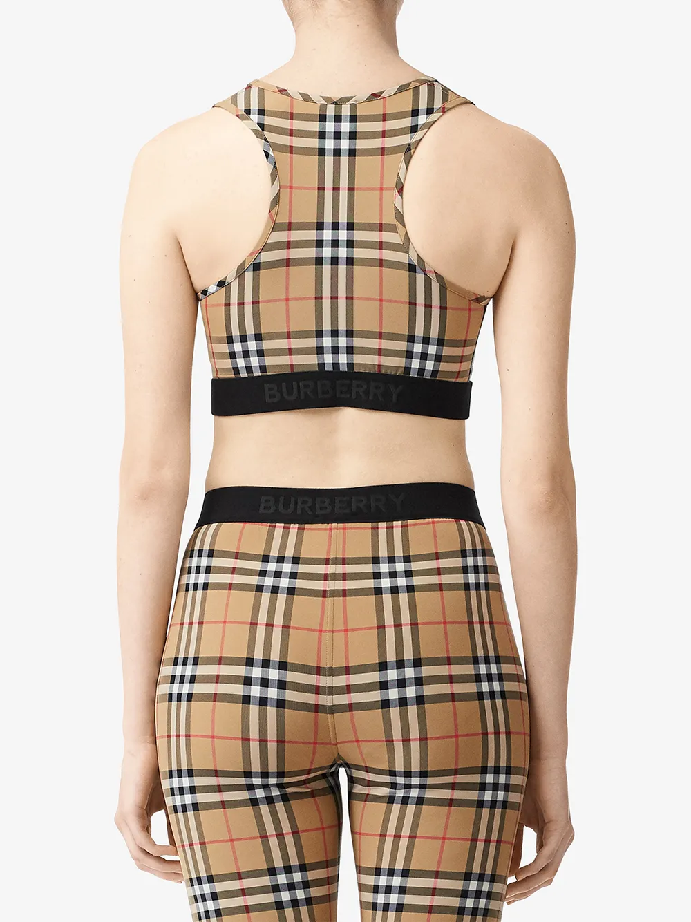 Бюстгальтер BURBERRY Vintage Check, спортивный, коричневый — фото 4