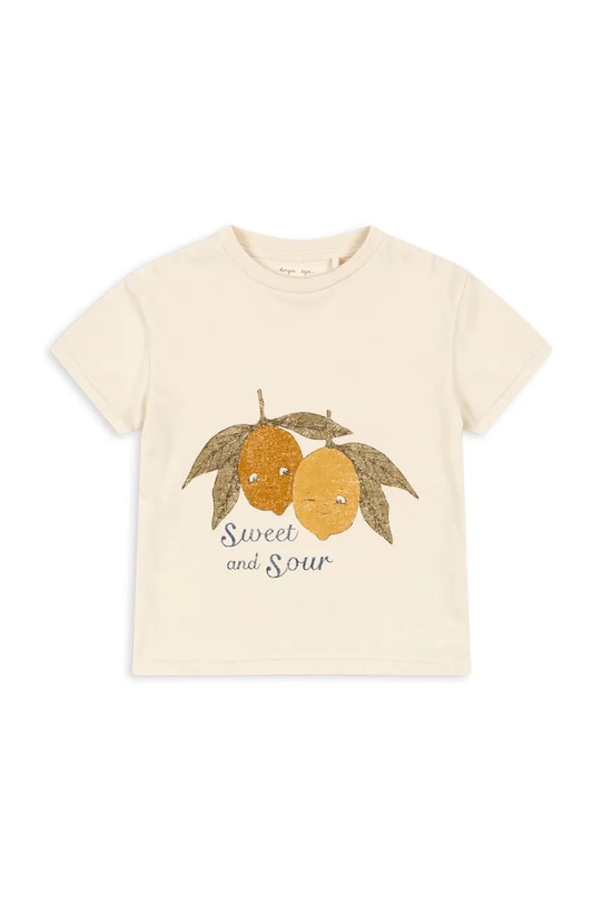 

Детская хлопковая футболка FAMO TEE GOTS Konges Sløjd, бежевый