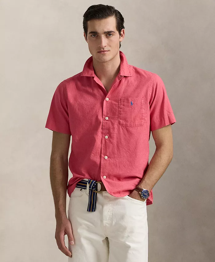 

Мужская классическая рубашка-кемпер из льна и хлопка Polo Ralph Lauren, красный