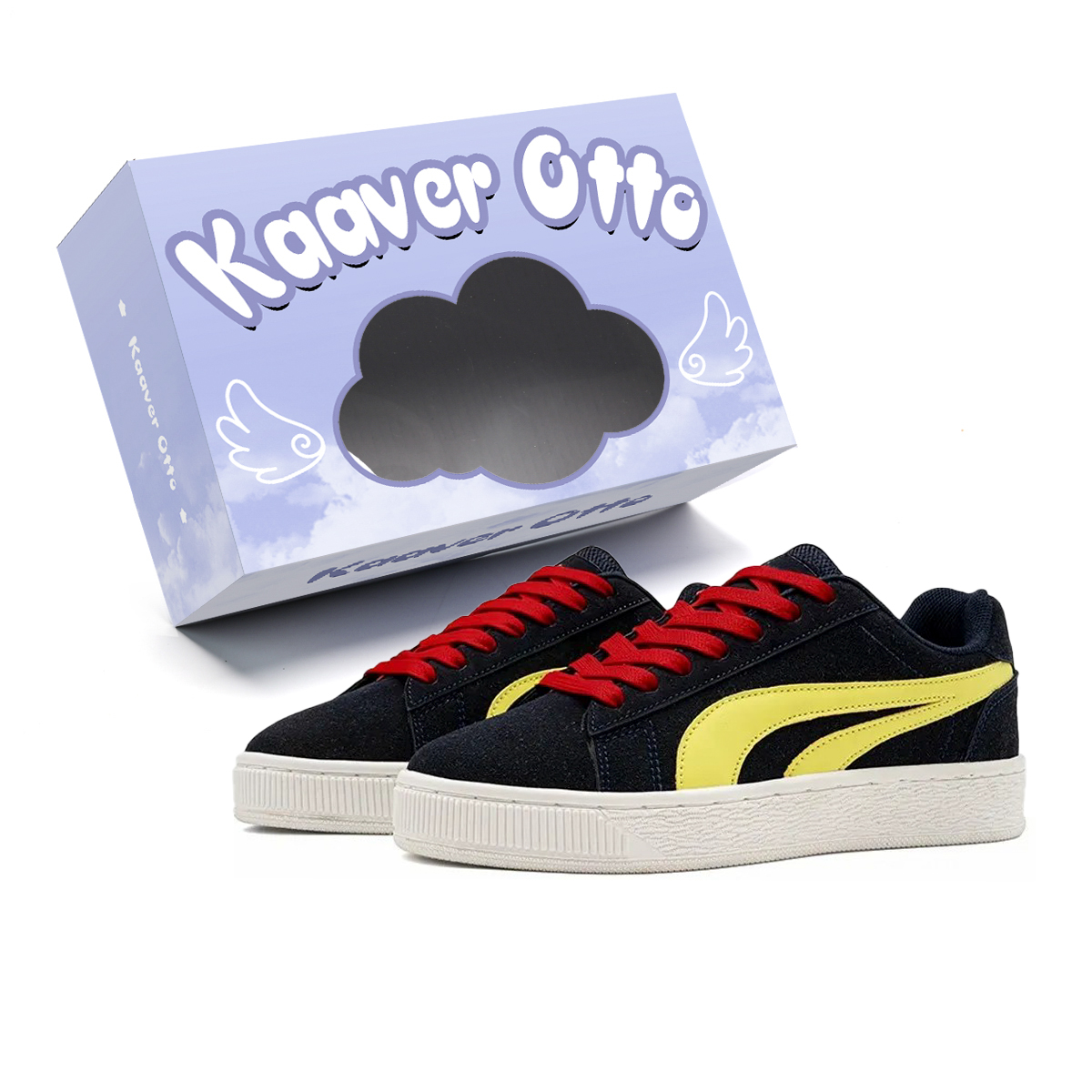 

Износостойкие дышащие низкие скейтбордские кроссовки Unisex KAAVER OTTO, синий красный[Upgraded-More Comfortable and Durable]