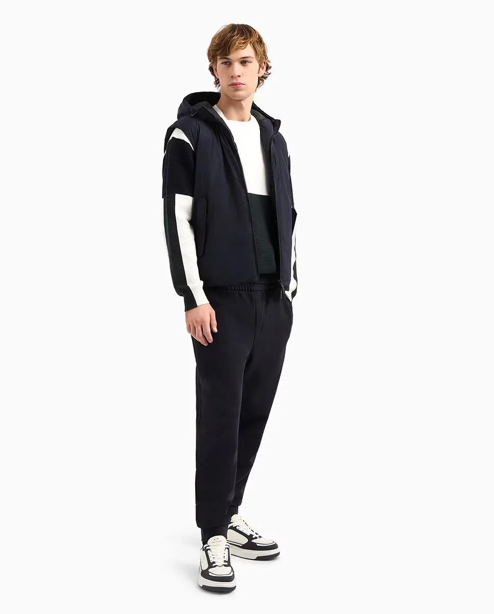 

Мужские однотонные флисовые брюки Armani Exchange, темно-синий