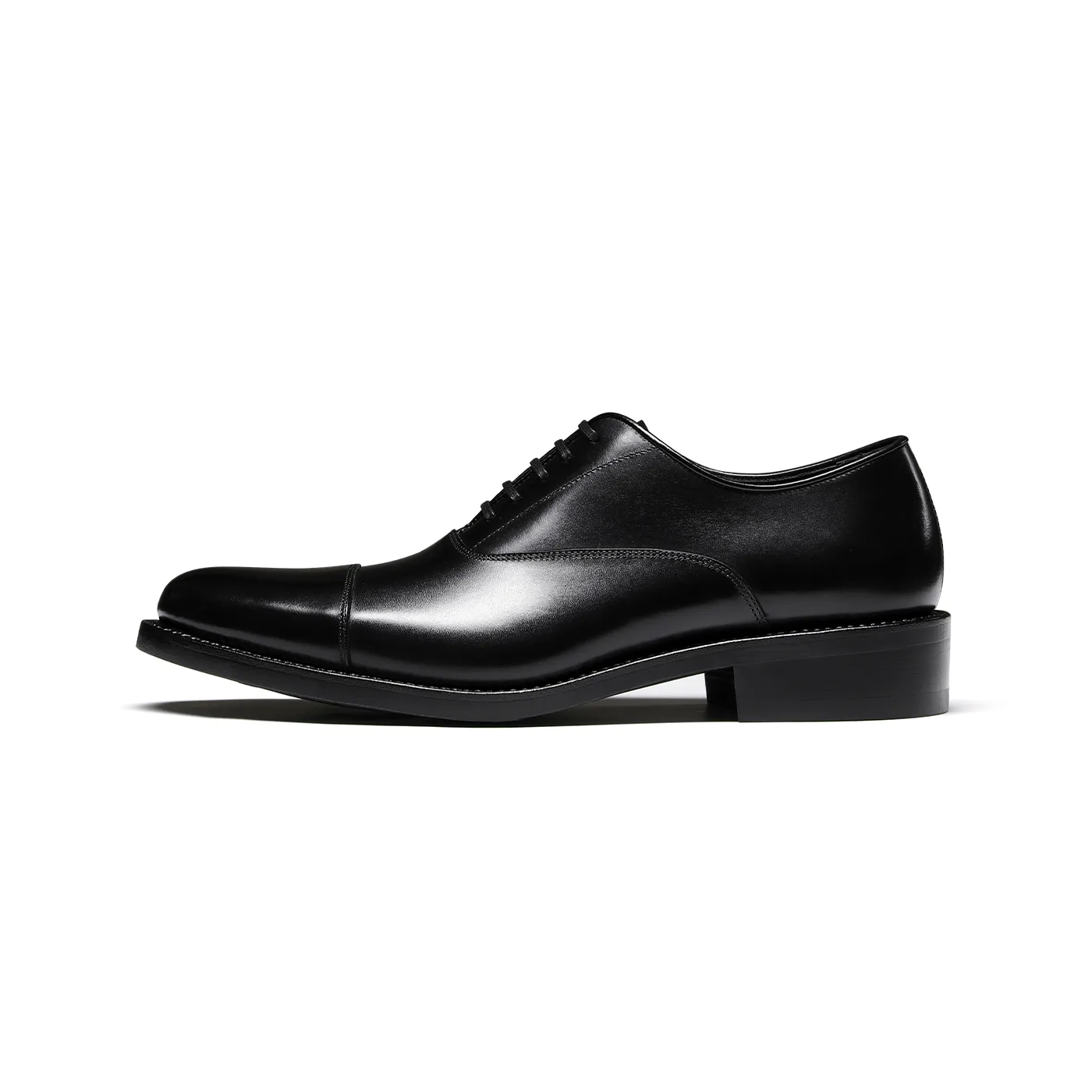 Ручная работа, оксфорды из цельной кожи, мужские TRUFFAUT, Black Matte Calfskin (B812)