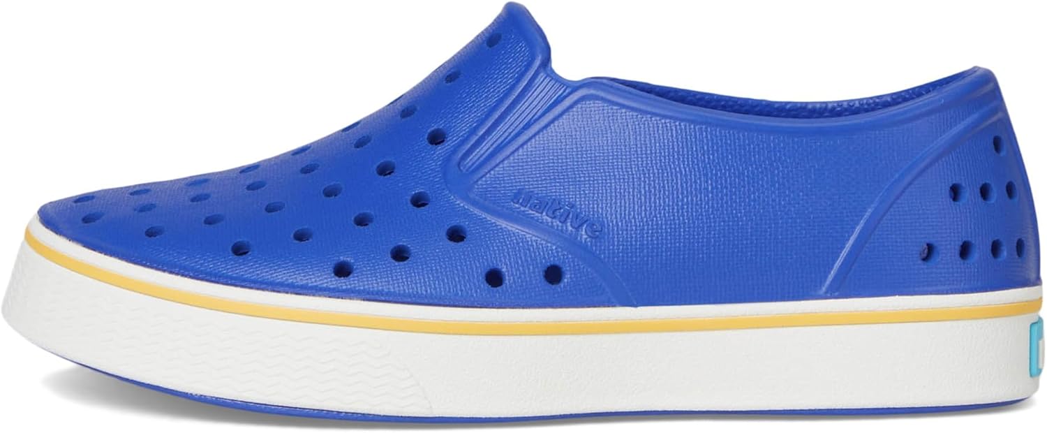 Кроссовки без шнурков Native Shoes Miles для детей, унисекс, белый/синий — фото 4