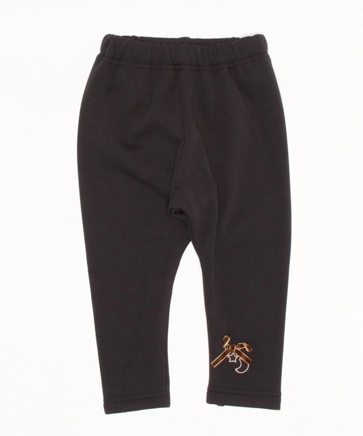 Детские леггинсы с вышивкой Pokapoka Leggins черные