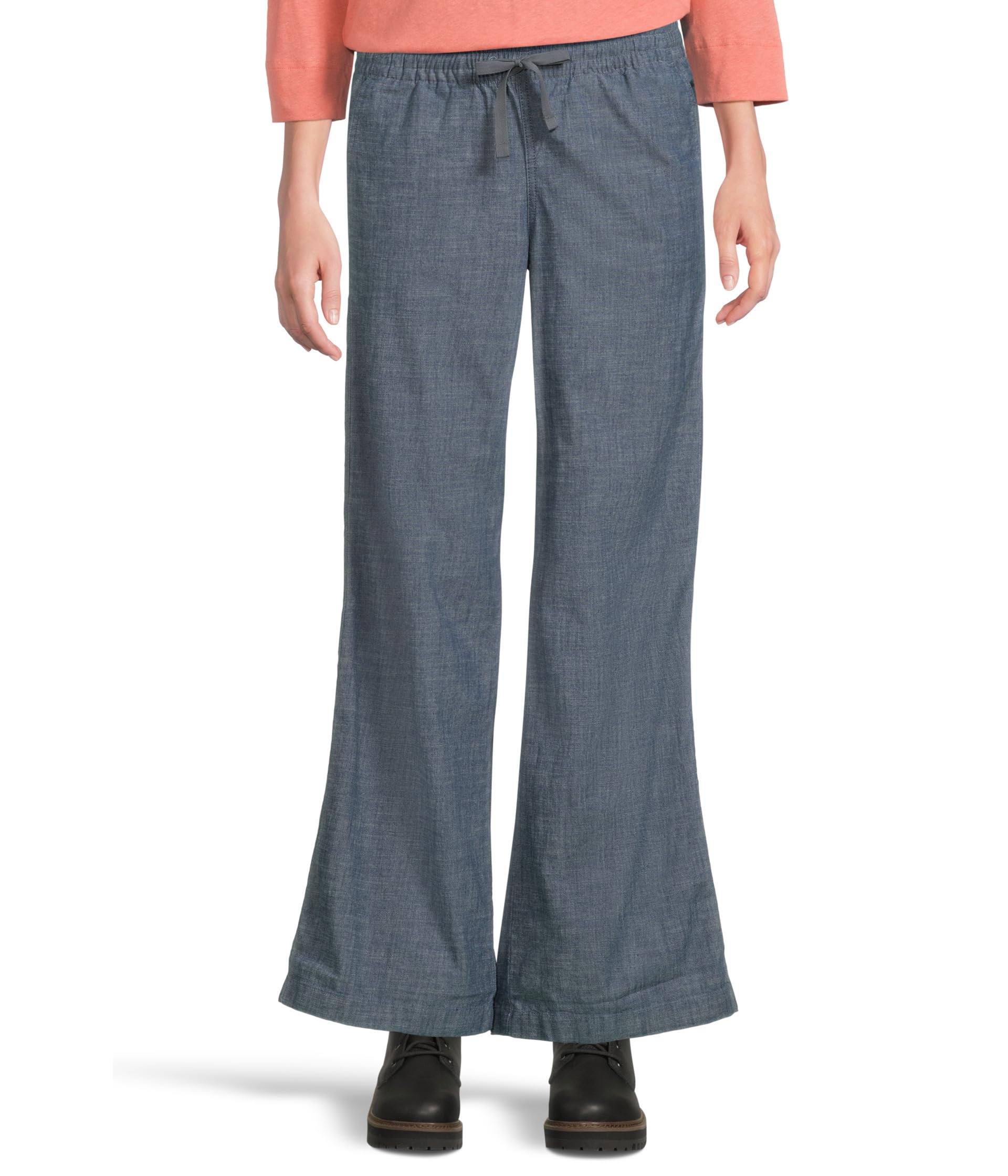 

Брюки L.L.Bean Lakewashed Pull-On Wide Leg Pants, цвет Dark Chambray
