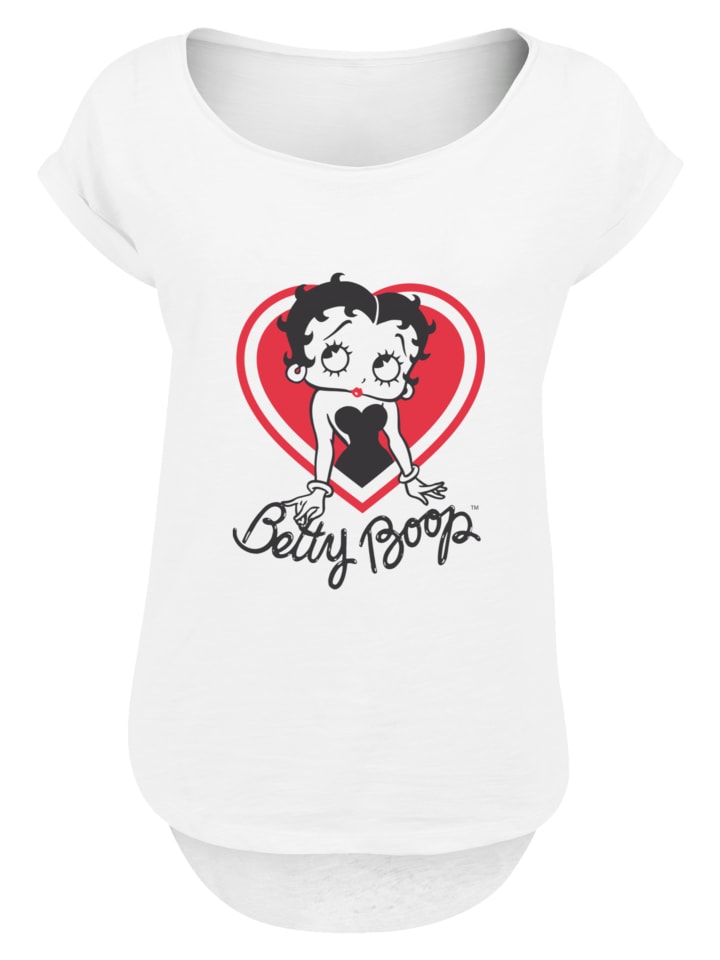

Длинная футболка Betty Boop Heart белого цвета F4NT4STIC, Белый, Длинная футболка Betty Boop Heart белого цвета F4NT4STIC
