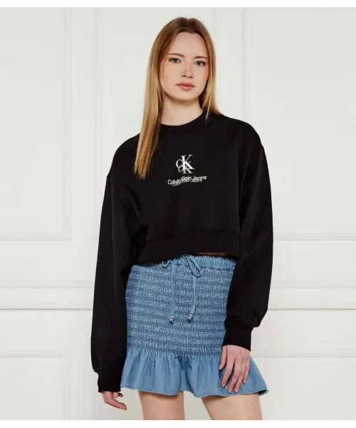 

Толстовка Cropped fit Calvin Klein Jeans, черный