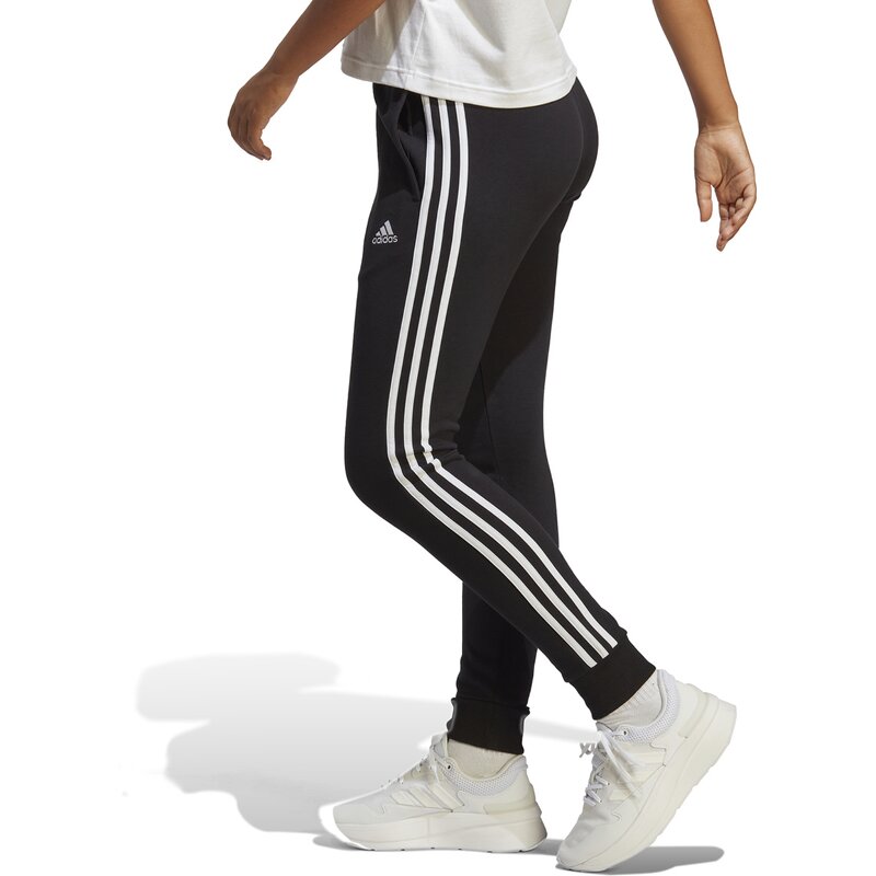 Брюки Essentials с тремя полосками и манжетами из французского трикотажа Adidas, черный — фото 4