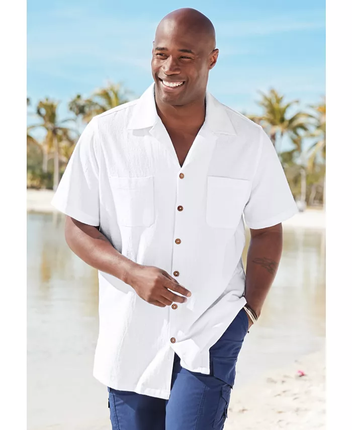 

Мужская рубашка из марли Camp Shirt KingSize, белый