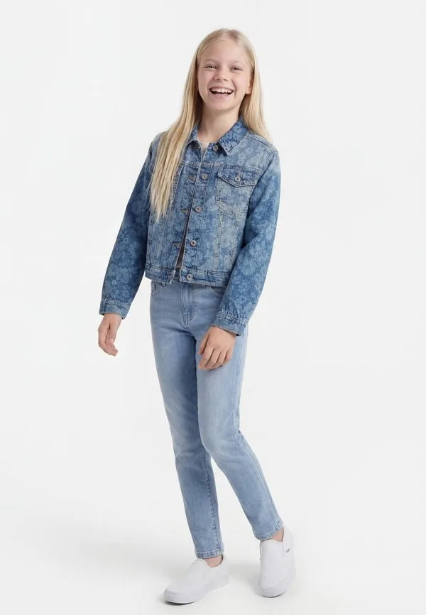 Джинсовая куртка оверсайз с цветочным принтом Abercrombie & Fitch, Blue
