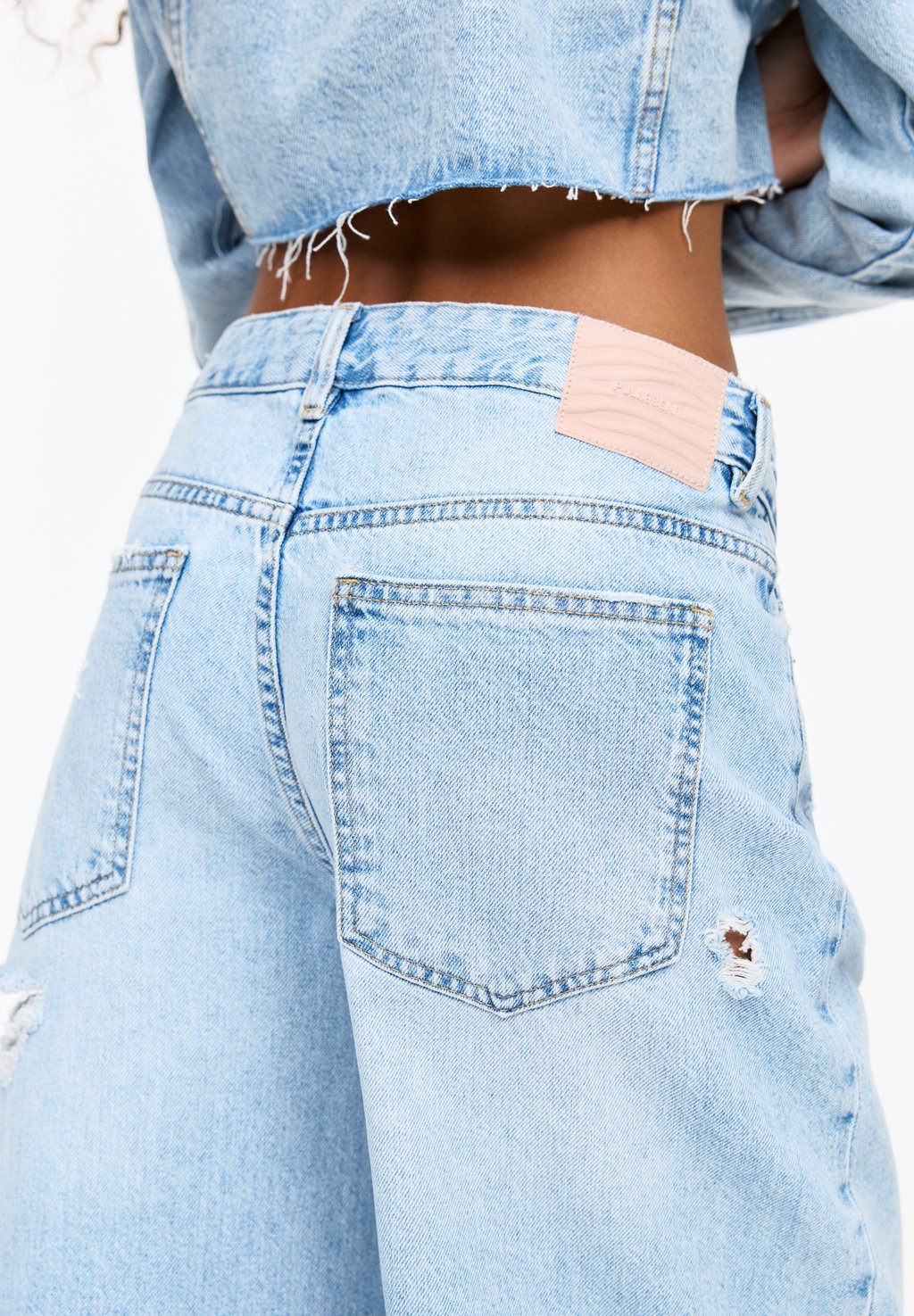

Джинсы свободного кроя BARREL PULL&BEAR, цвет Blue Denim