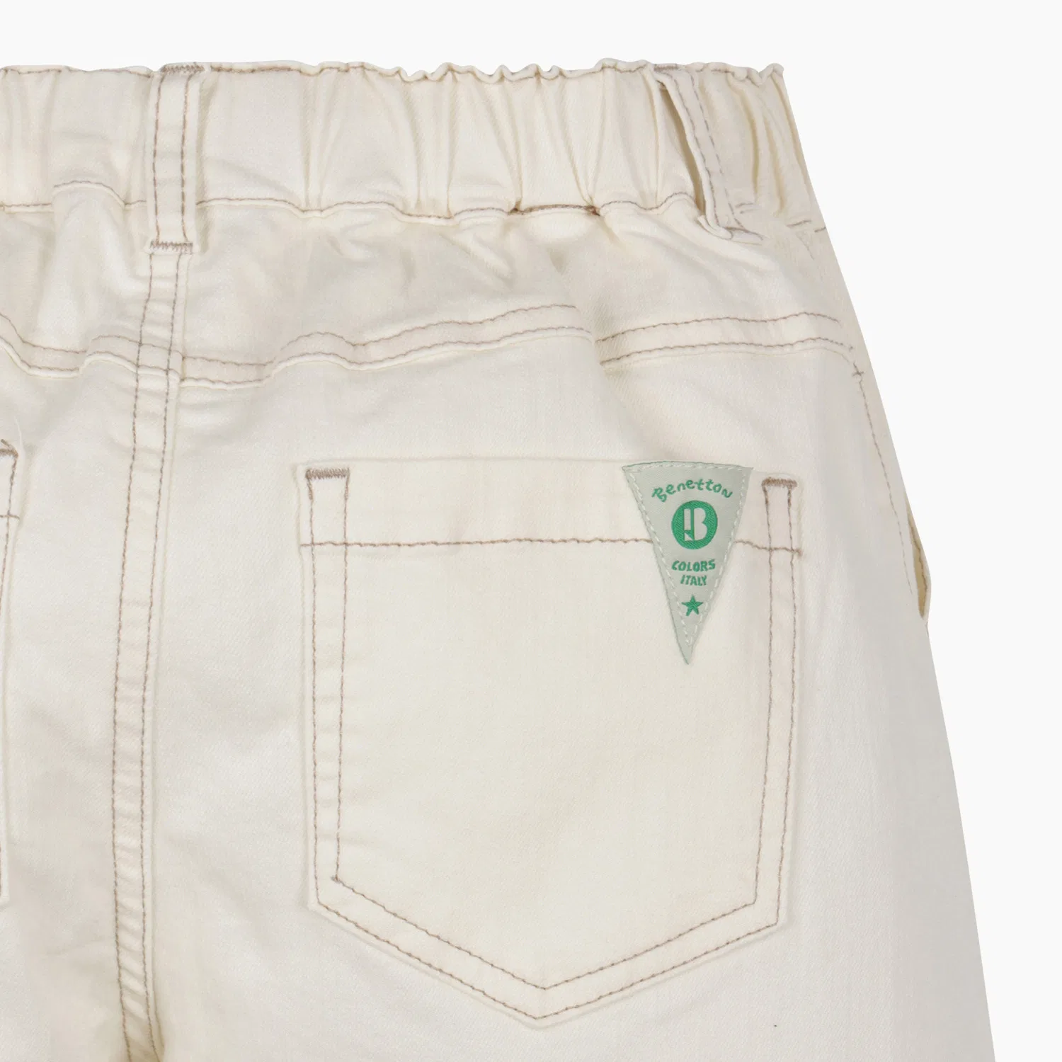 Детские цветные брюки-багги айвори от Benetton Kids — фото 4