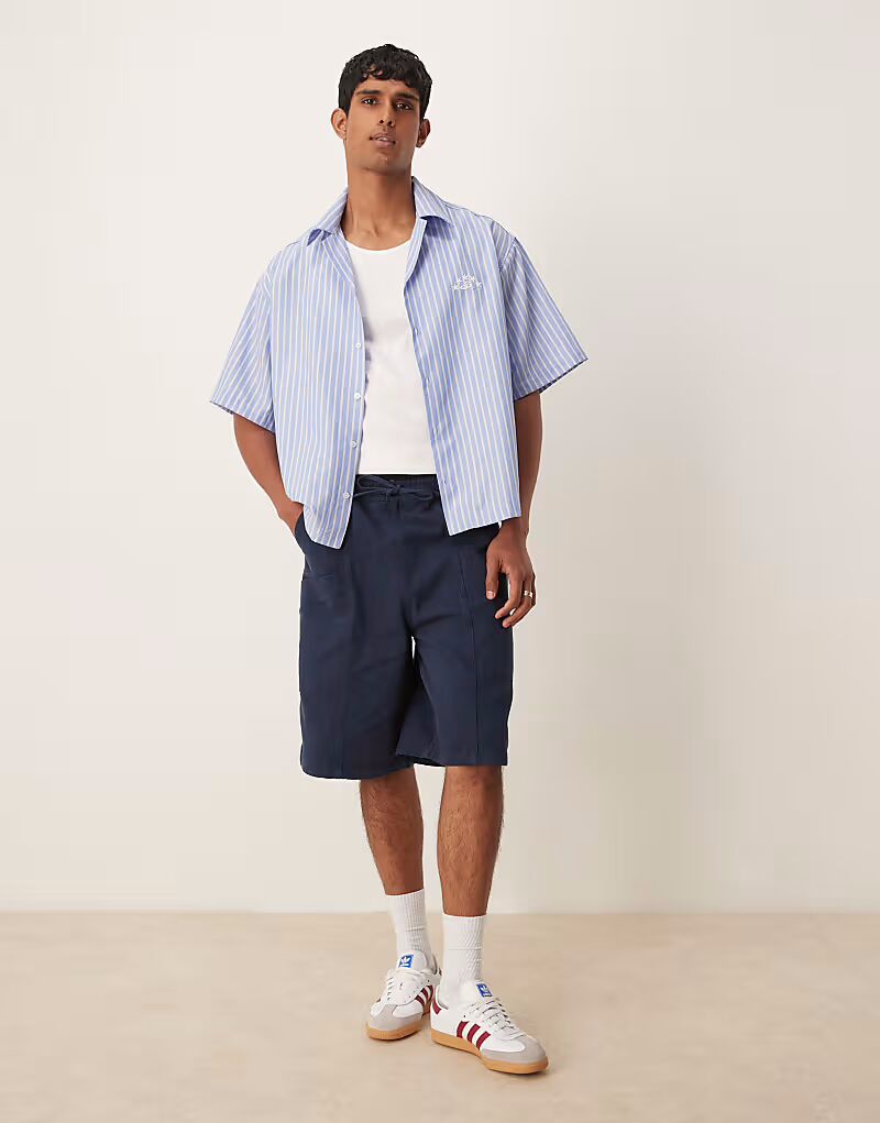 

Длинные шорты-карго ASOS DESIGN темно-синего цвета