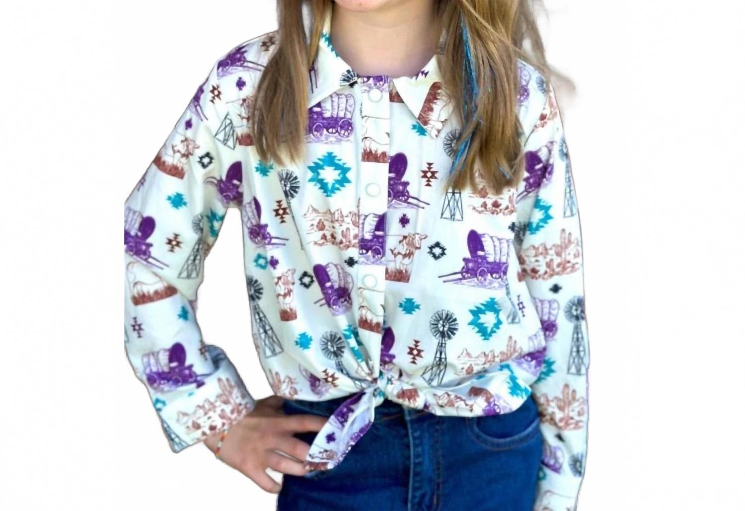 

Sterling Kreek Детская рубашка с длинными рукавами Ranchy & Rad, цвет слоновая кость