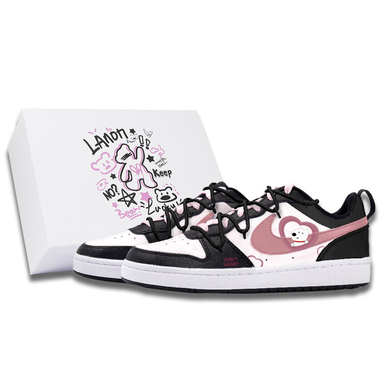 

Кроссовки Nike Court Borough Skateboard Shoes Women's Low-Top Black, Черный, Кроссовки Nike Court Borough Skateboard Shoes Women's Low-Top Black