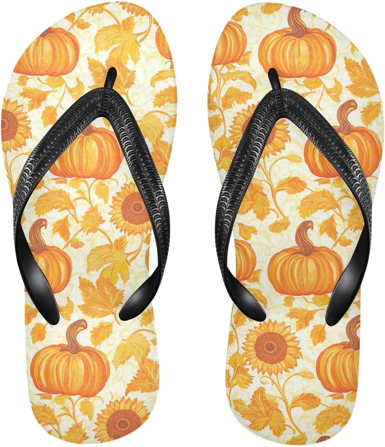 

Шлепанцы с подсолнухами, осенние, с тыквами, пляжные, летние, повседневные, для женщин и мужчин, тапочки для душа 20858986 Kfbe, Fall Pumpkin
