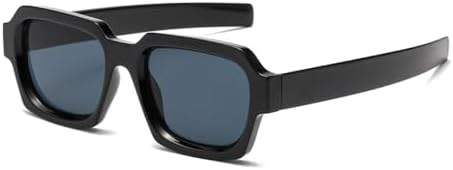 

Модные классические ретро-очки квадратной формы, яркие и красочные, стильные аксессуары, солнцезащитные очки для уличной фотосессии, универсальные, женские MTZJH, Black Black