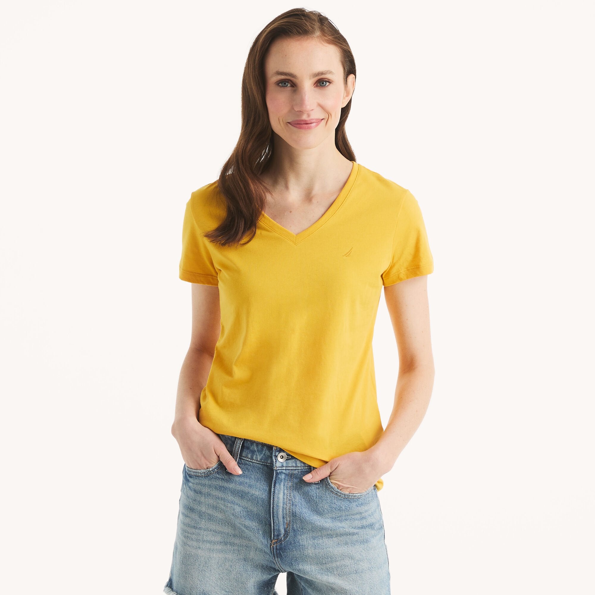 

Женская футболка с V-образным вырезом Nautica, золотой