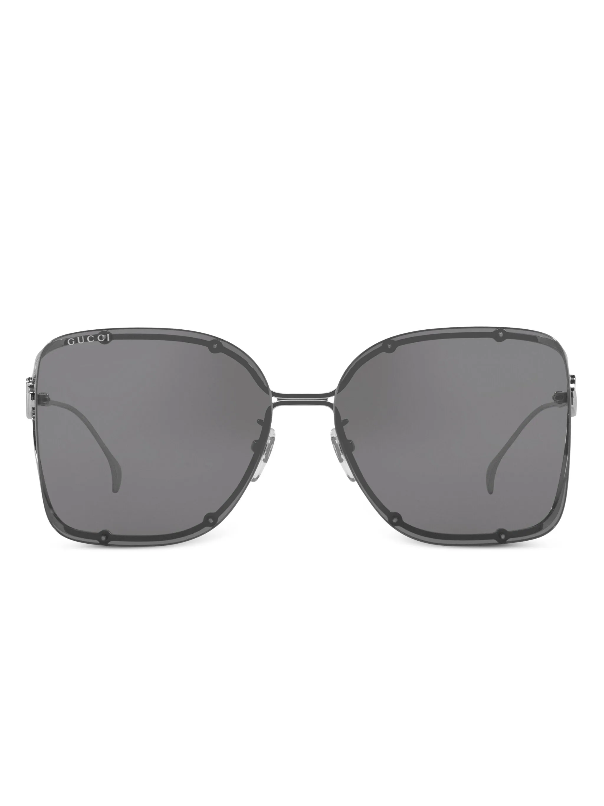 

Солнцезащитные очки в массивной оправе Gucci Eyewear, серебристый