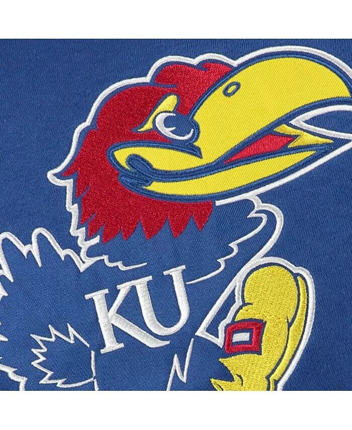 Пуловер с капюшоном и большим логотипом Big Boys Royal Kansas Jayhawks Colosseum, синий — фото 3