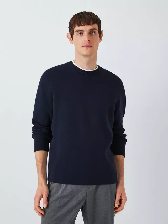 

Джемпер Kin Milano Stitch Cotton Crew, цвет dark sapphire