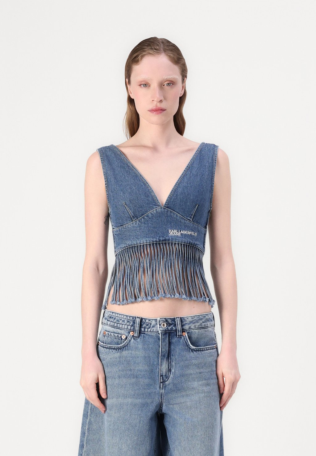 

Топ FRINGED Karl Lagerfeld Jeans, деним
