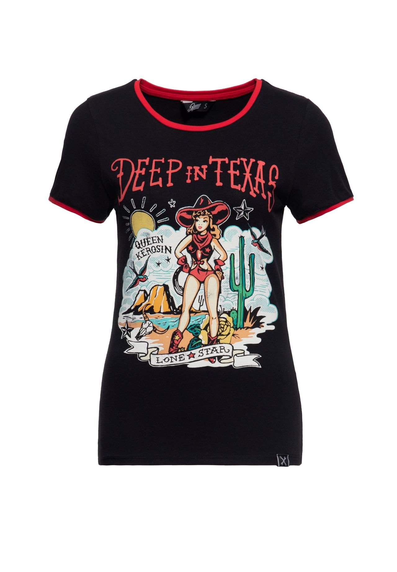 

Рубашка с принтом и техасским узором Deep In Texas QUEEN KEROSIN, черный