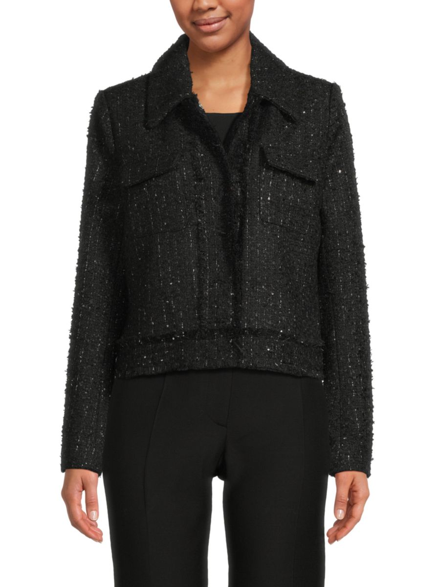 

Текстурированный блейзер Saks Fifth Avenue, цвет Very Black