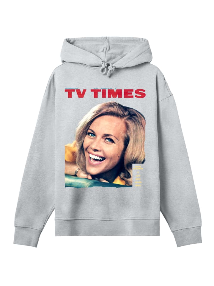 

Толстовка с капюшоном TV Times Honor Blackman 1964 года в сером пестром цвете F4NT4STIC