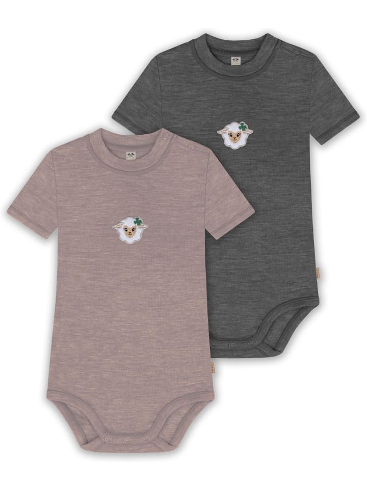 

Normani Outdoor Sports Комплект из 2 детских боди с короткими рукавами из мериносовой шерсти розового/антрацитового цвета