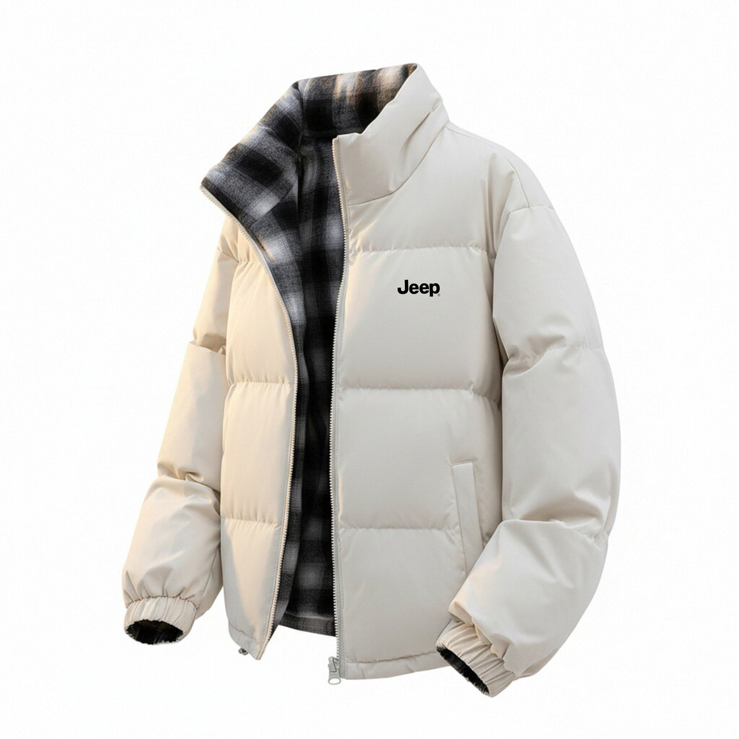 

Пуховик Unisex Stand Collar Thickened Jeep, белый