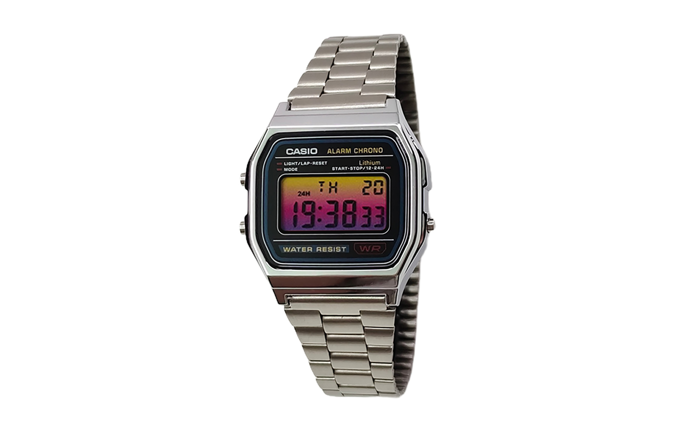 

CASIO Мужские часы Retrofit Series с кварцевым механизмом, стальной браслет, черный циферблат