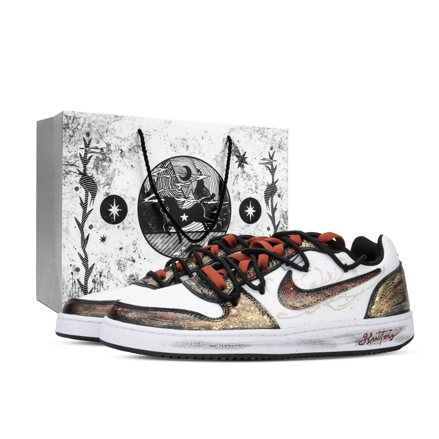 Кроссовки низкие Nike EBERNON Black Red Gold
