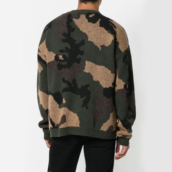 Свитер men's loose green camouflage Off-White, зеленый — фото 3