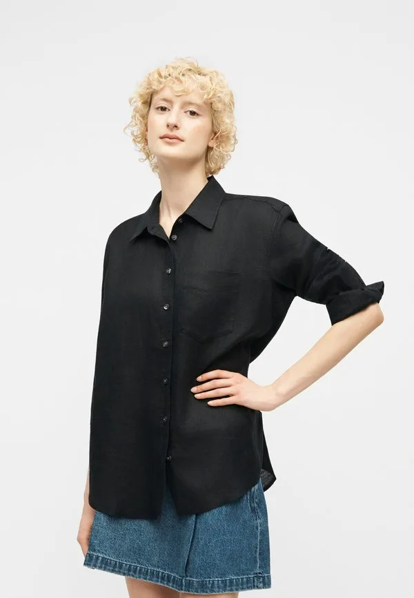 Свободная рубашка-блузка на пуговицах Gap, Black — фото 4