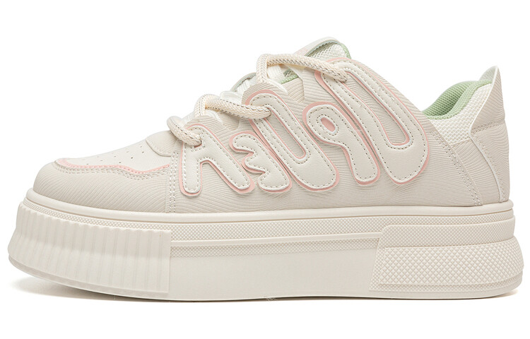 

Кроссовки RENBEN Skateboarding Shoes Women's Low-top Beige/Pink, розовый
