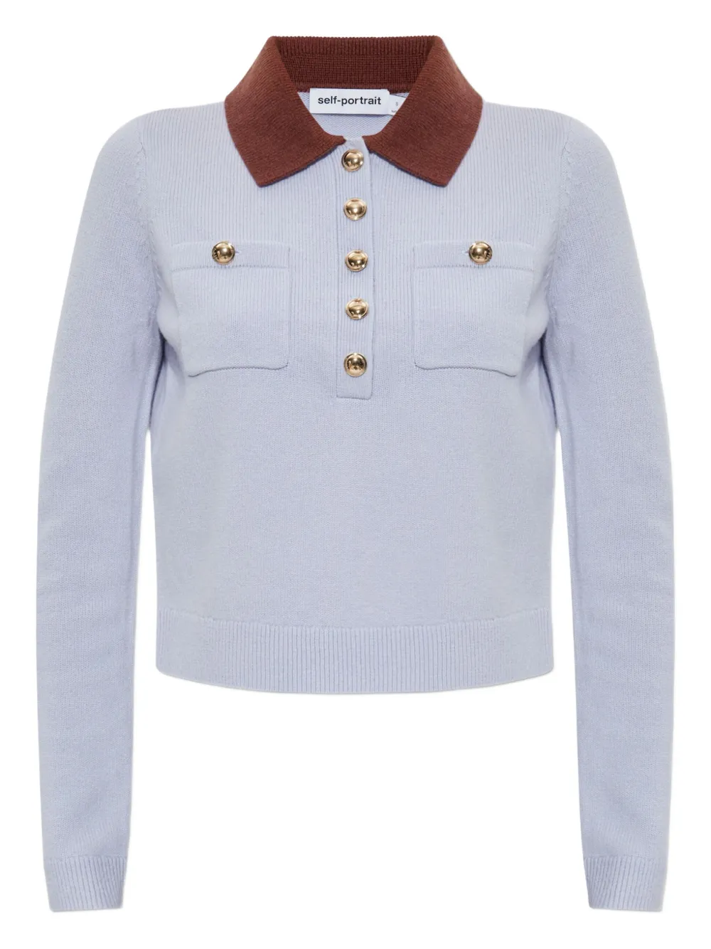 

Замшевая рубашка-поло Self-Portrait, синий