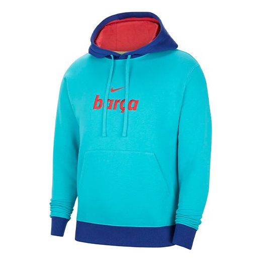 

Толстовка fc barcelona fleece hoodie 'aqua' Nike, синий