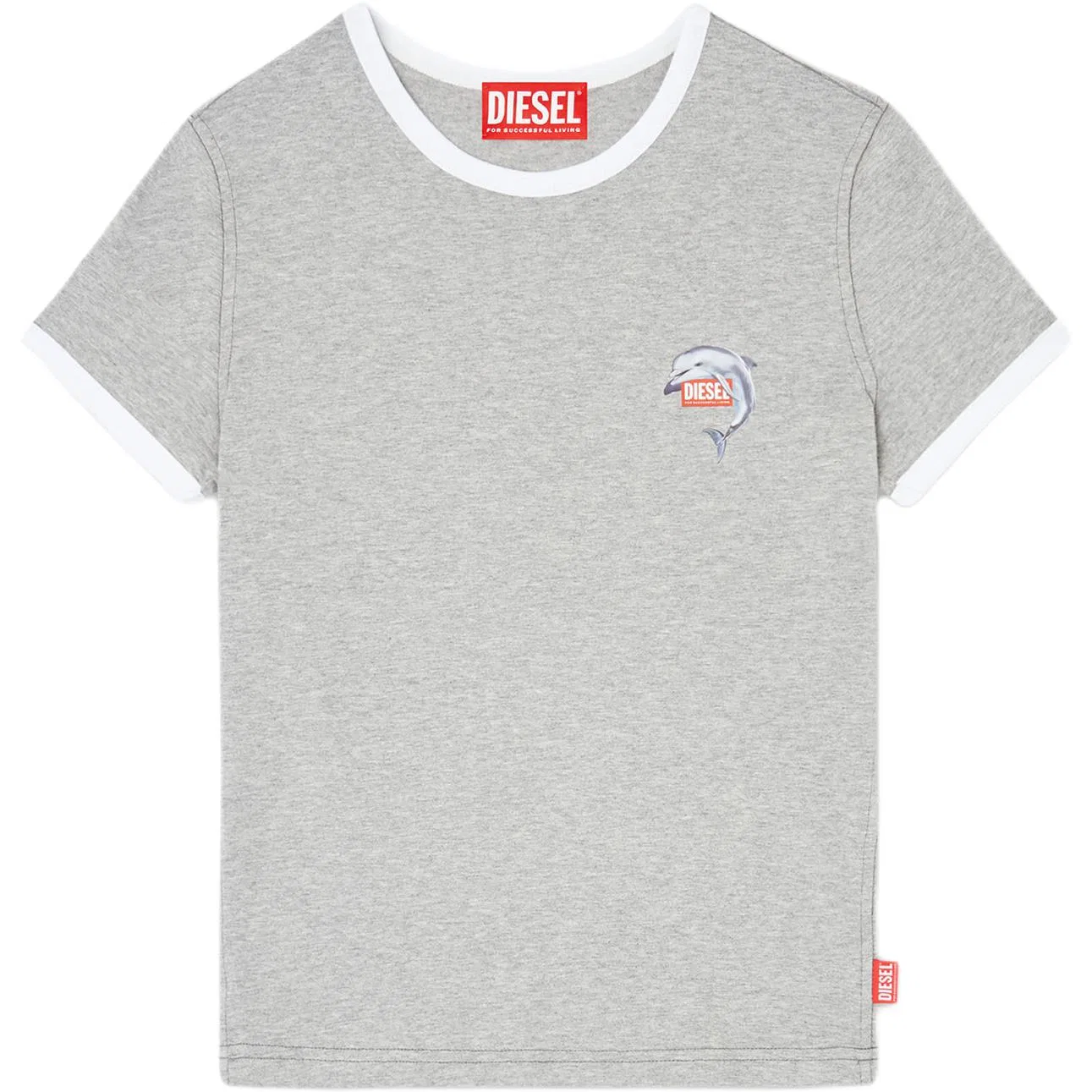 Футболка с круглым вырезом и коротким рукавом DIESEL, Gray