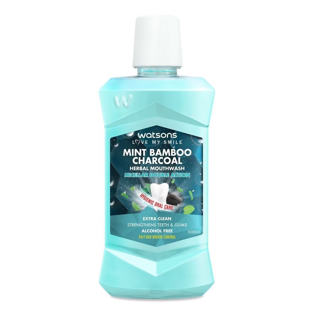 

Watsons Травяной ополаскиватель для рта с мятным бамбуковым углем 500 мл, Blue