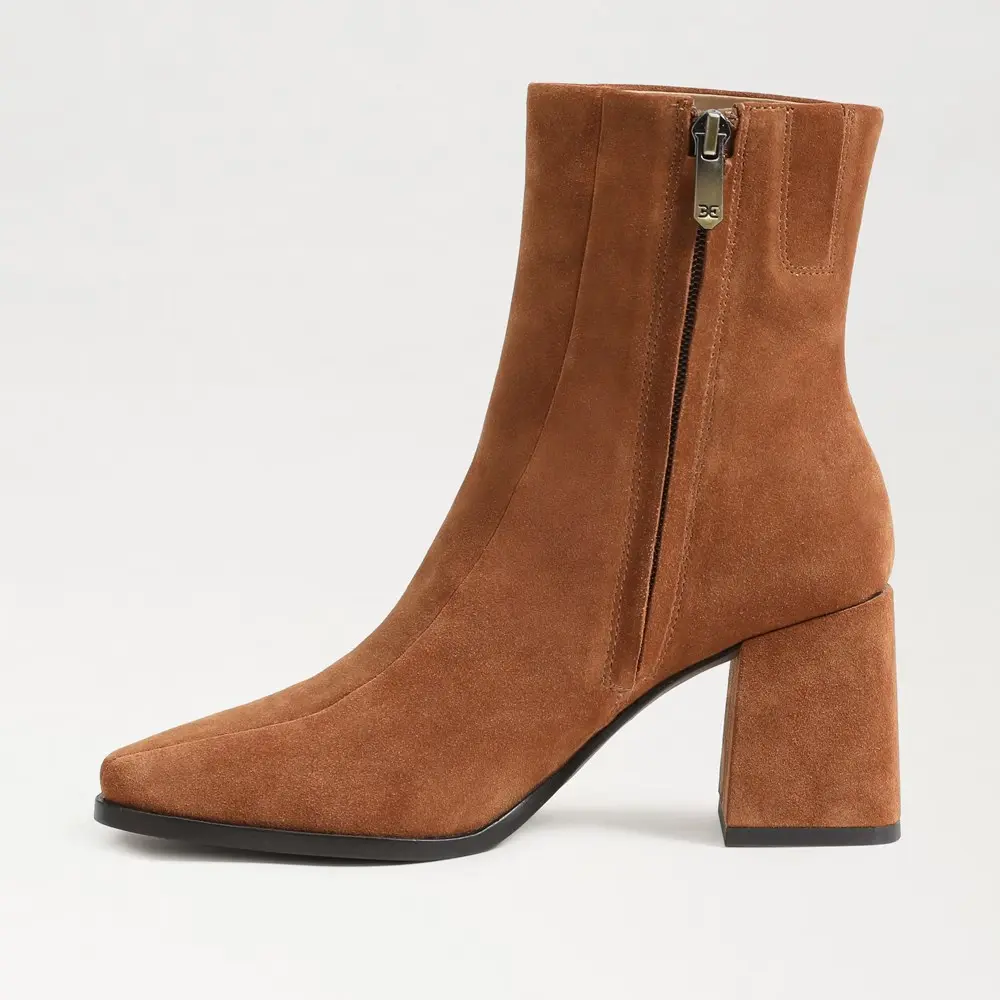 Сапоги-ботфорты Sam Edelman Mayla женские коричневые на молнии с квадратным носком — фото 3