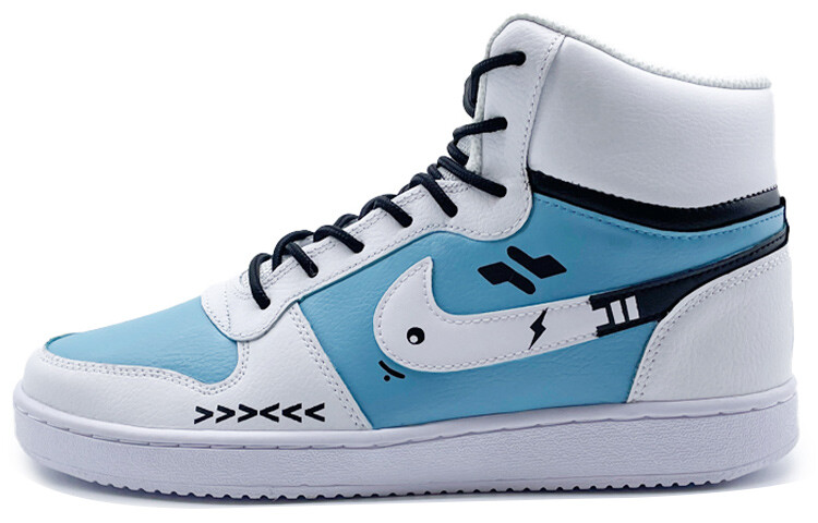 

Кроссовки Nike EBERNON Skateboard Shoes Men Mid-Top White Blue Black