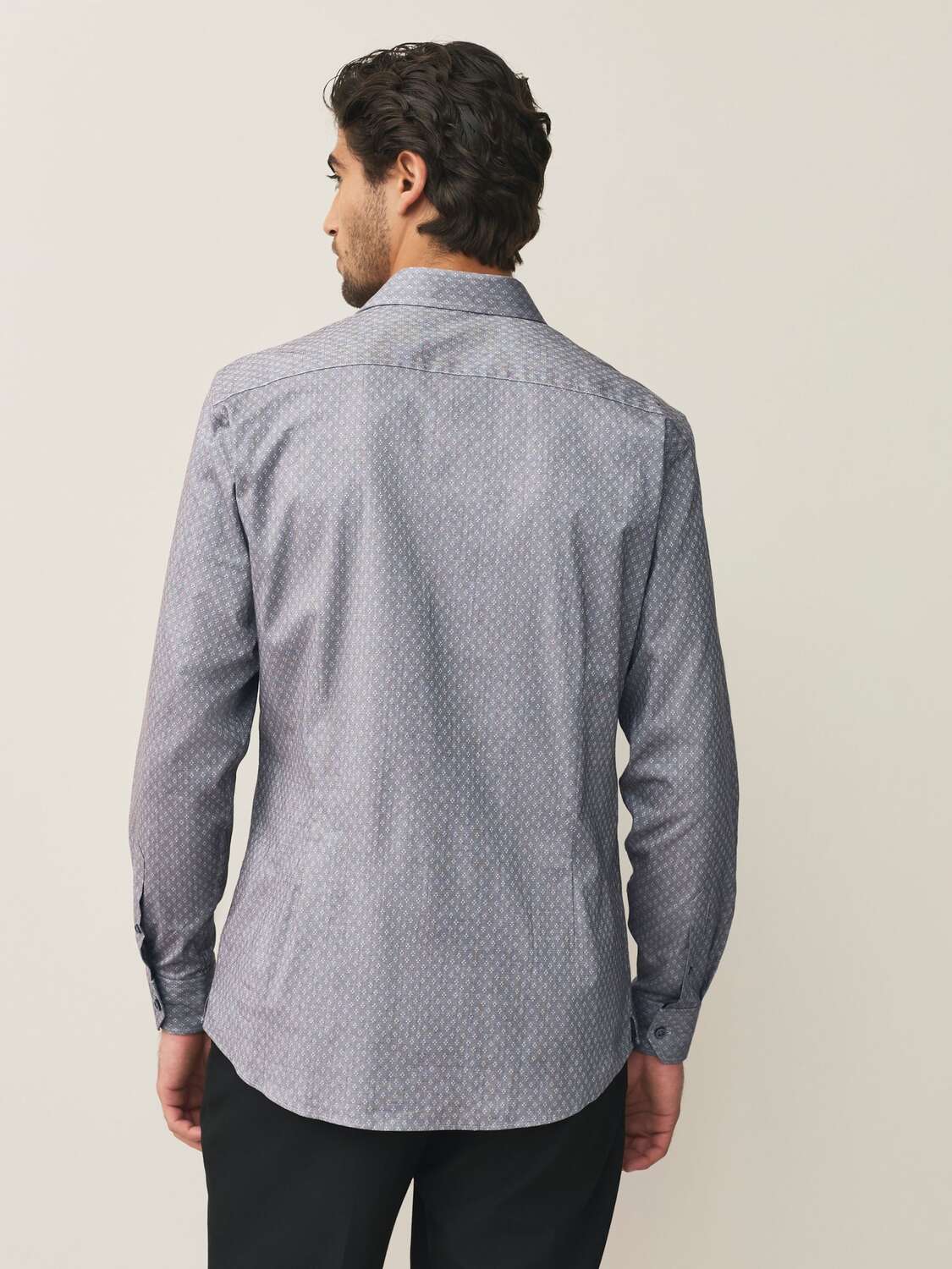 Next Рубашка на пуговицах Slim fit в сером, светло-сером цвете — фото 3