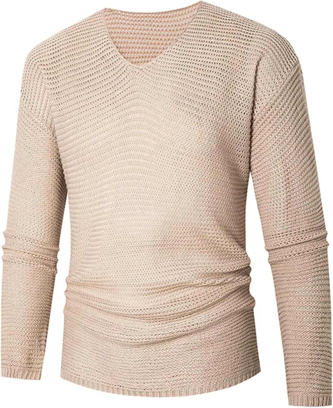 

Свитер мужской V-образный вырез вязаный slim fit AQAYL