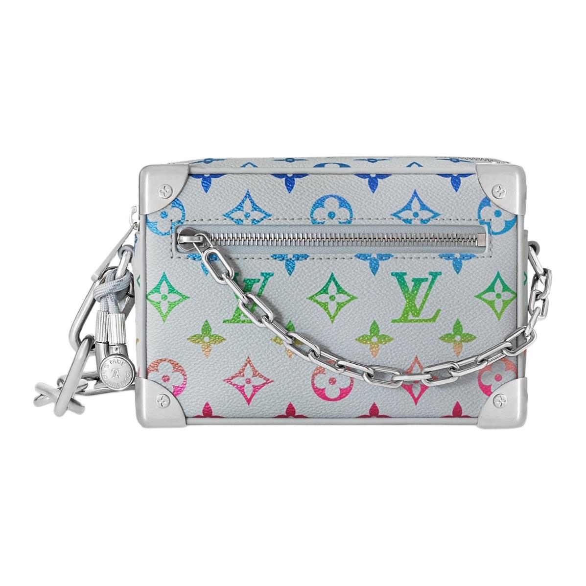 

LOUIS VUITTON Мужская мини-сумка через плечо из монограммного полотна белого цвета