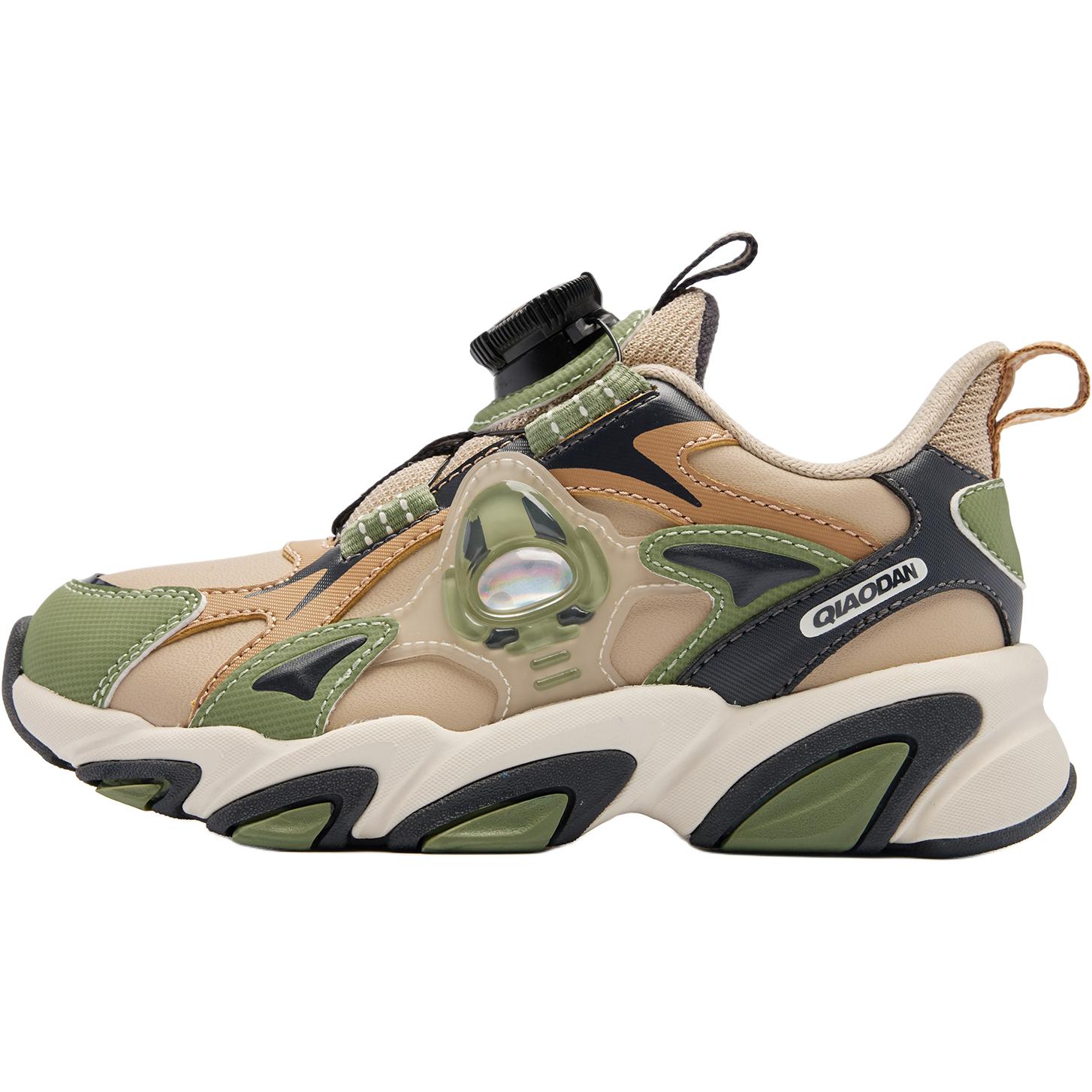 

QIAODAN Детские кроссовки с низким верхом, устойчивые к износу и противоскользящие, коричневого и зеленого цвета, для детей 3–7 лет